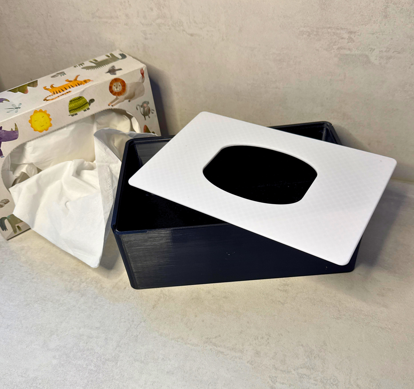 Unruhige Taschentuchboxen vermeiden – Schlichte Box für Zupfboxen (dm & Rossmann)