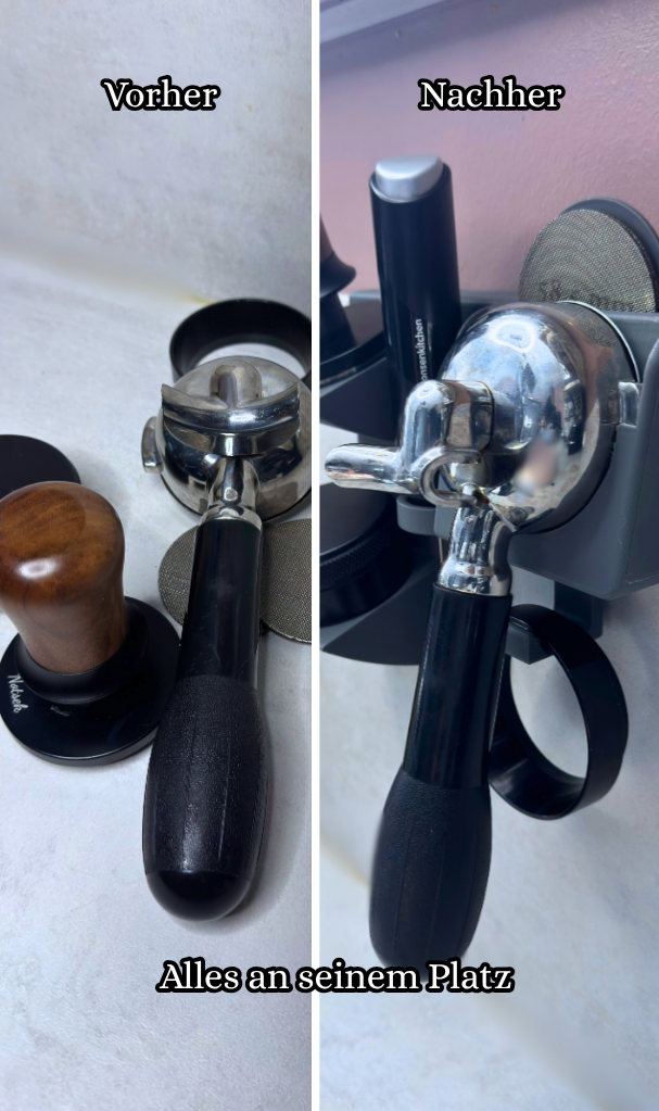 Fester Platz für dein Barista-Setup – alles griffbereit und ordentlich